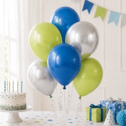 Lime Green, Silver & Blue 12